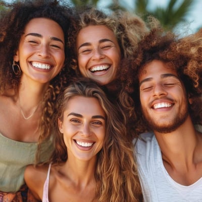 group of people healthy, happy and feeling fabulous